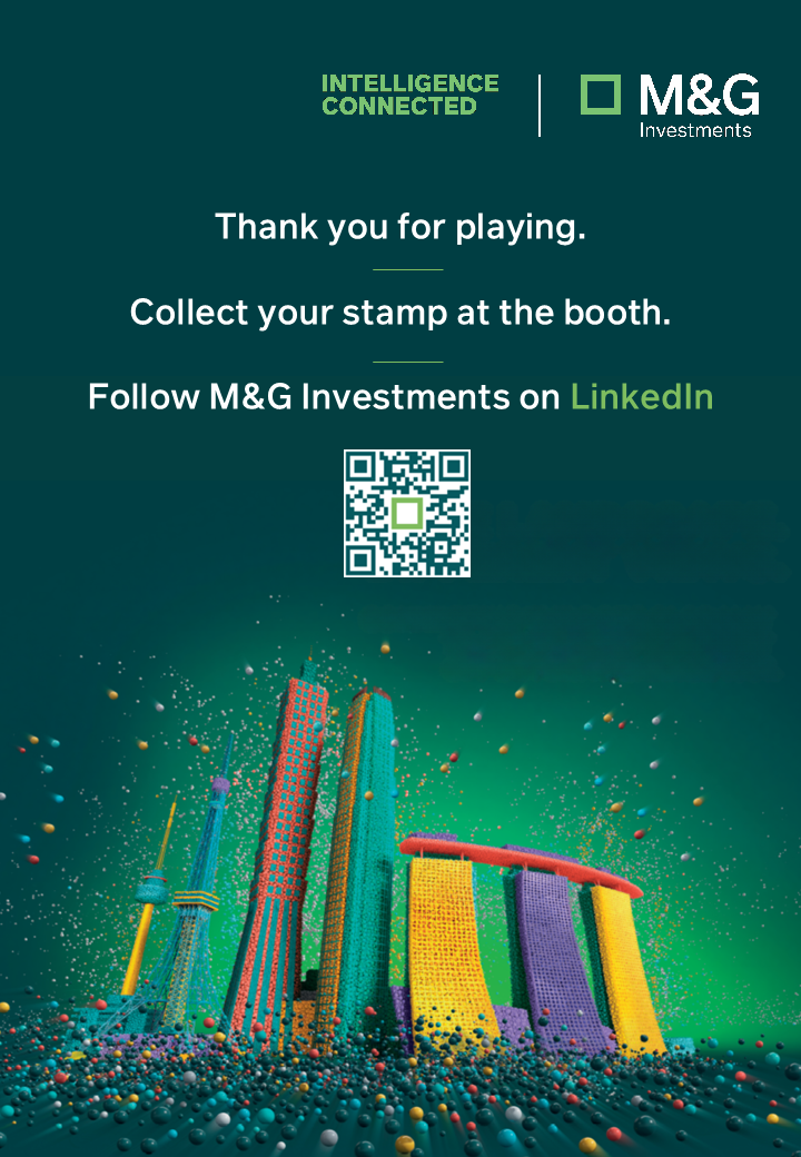 Thank you for playing — collect your stamp at the booth and follow M&G Investments on LinkedIn
